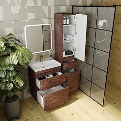 Style Line Тумба с раковиной напольная Атлантика 60, Люкс старое дерево, PLUS – фотография-11